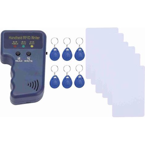 Appareil portable de copie et de lecture de cartes d'identité RFID avec 6 étiquettes inscriptibles et 6 cartes. (1/5)