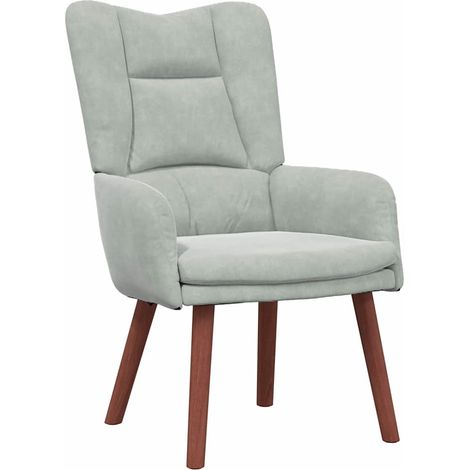 Fauteuil de Salon，Chaise，Fauteuil relaxant Gris clair 63 x 67 x 94 cm Velours CFW885606 (1/5)