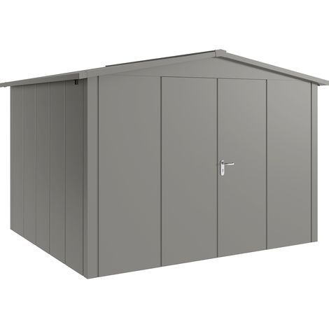 Hörmann Metall-Gerätehaus "Juno" mit Satteldach, JSD13 - Design, 310 x 262 cm (B x T), graualuminium, 2-flüglige Tür (1/5)