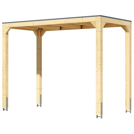 Premium Pavillon Cubus halb B/T/H 3,20x1,60x2,39m naturbel