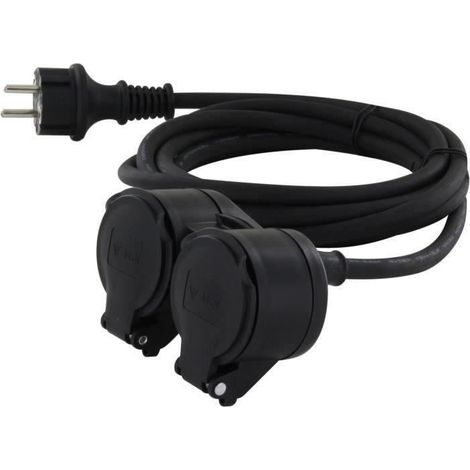 Chacón Alargador HO5RR-F 3 x1.5mm2 - IP44 Doble Cabezal - 10m - (1/2)