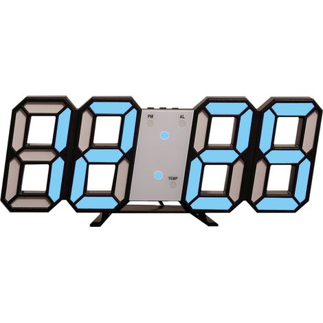 Horloge Numérique LED 3D - Affichage 23,5 x 9,1 cm - Mode 12H/24H - Fonction Réveil et Sieste - Luminosité Réglable - Montage Mur ou Table - Alimentation USB 5V - 1 Pièce (1/5)