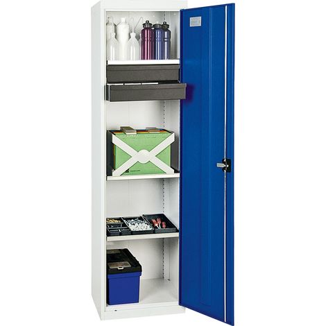 Stumpf Werkzeug- und Materialschrank Serie 3000 lichtgrau / enzianblau + 2 Schubladen 100 mm + 3 Auszugsböden - 3005174