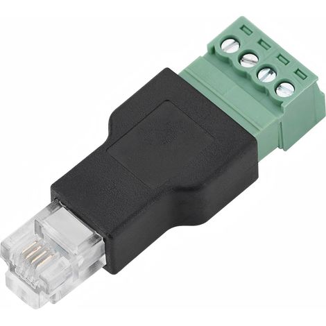 RJ11 Vis Adaptateur de Terminal Connecteur Ethernet RJ11 6P4CMâle vers Connecteur à Borne à Vis 4 Broches Ethernet Adaptateur pour Modem (1/5)