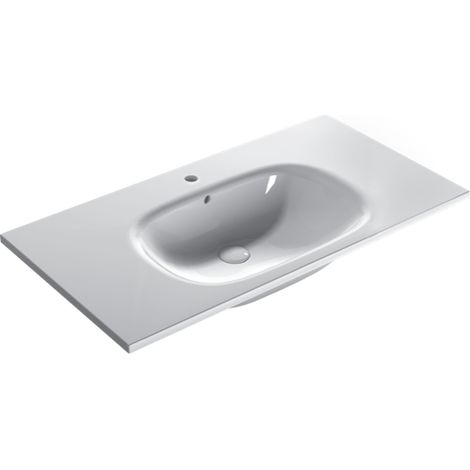 Lavabo in ceramica 96x51 cm Globo BOULEVARD BL096BI  Bianco - Ceramica