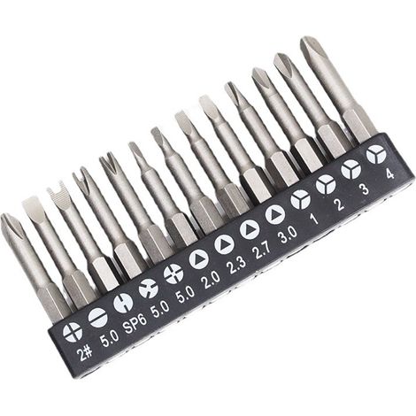 Lot de 13 embouts de tournevis formes spéciales U, Y, triangle, 50mm, pour vis de sécurité et électronique (1/5)