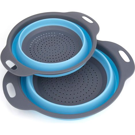 Lot de 2 passoires pliables en silicone pour nouilles. (1/4)