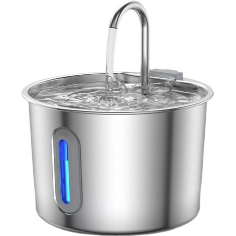 Fontaine à eau pour chats TuseRxln - Fontaine à eau en acier inoxydable pour chats et chiens - Distributeur d'eau électrique (1/5)