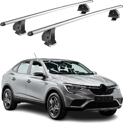 OMAC Barres de toit transversales en aluminium pour Renault Arkana 2021-2026 – TÜV / DIN 75302:2019 – Antivol inclus – Charge max 75 kg – 2 barres – Gris (1/4)