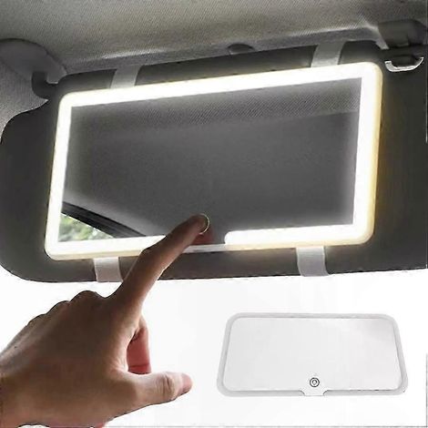 Miroir de courtoisie LED tactile pour pare-soleil auto, 3 modes d'éclairage, aide maquillage cosmétique, accessoire voiture (1/5)