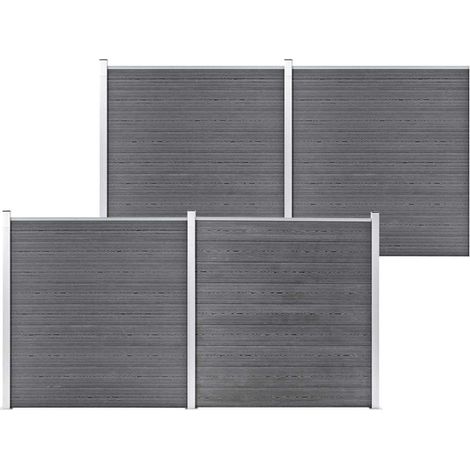 vidaXL Clôture de jardin WPC 699x186 cm Gris (1/5)