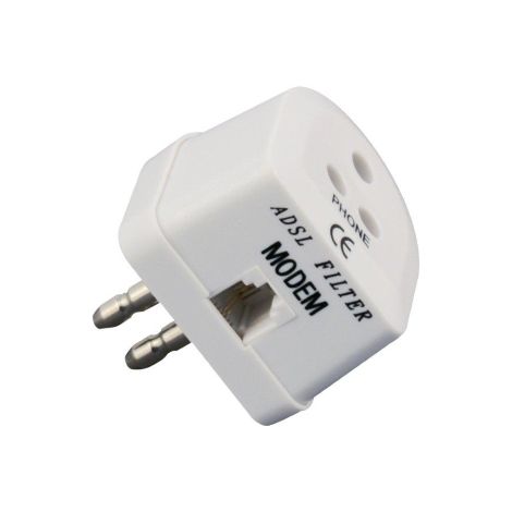filtro ADSL con presa tripolare modulare plug 6/2c adattatore rete modem