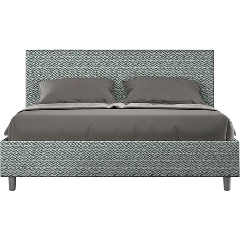Letto Matrimoniale 160x200 cm con Rete e Contenitore Adele Aragona 7 Azzurro (1/4)