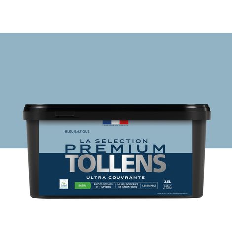 Tollens - Peinture intérieure couleurs - La Sélection Premium Satin - Ultra Couvrante - Bleu Baltique 2,5 L - 30m²