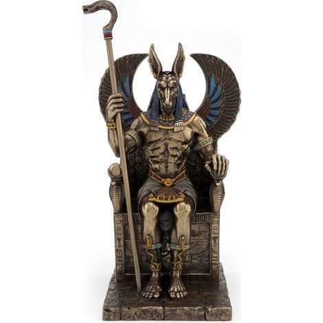 Signes Grimalt Figura Bronce Figuras Anubis-Dios Egipcio Bronce Dorado 14x13x27cm 15255