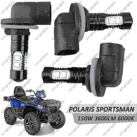 Lot de 3 ampoules LED pour phares Polaris Sportsman 850, 800, 700, 500, 6000K, 150W, 3600lm (1/4)