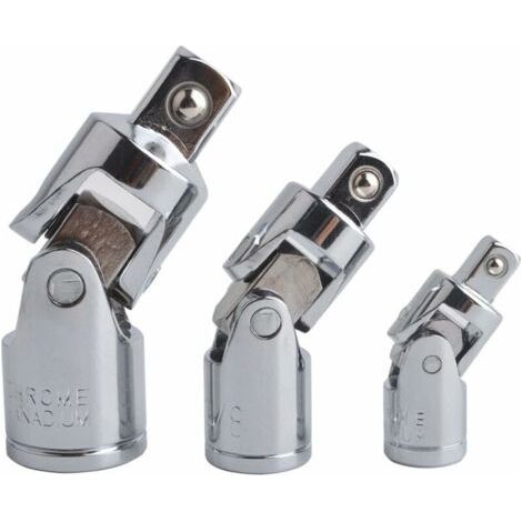 (3 Pièces Argent)Cardan Douilles Joint Universel Impact Augmentateur Réducteur Adaptateur Pivotant Pour Moteur CR-V Acier Fini Chromé (1/5)