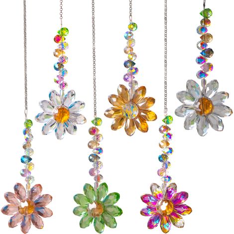 1 Attrape-soleil, Cristal, Motif tournesol, Multicolore, Fenêtre, Jardin, Décoration intérieure (1/5)