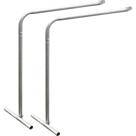 Terre Jardin – Lot de 2 pieds pour étagère de serre – Montage facile sans outils – Compatible avec plateaux standards – Zinc 60x30x90cm