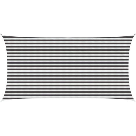 Sunshade Sail Anthracite and White 2.5 x 6 m HDPE vidaXL