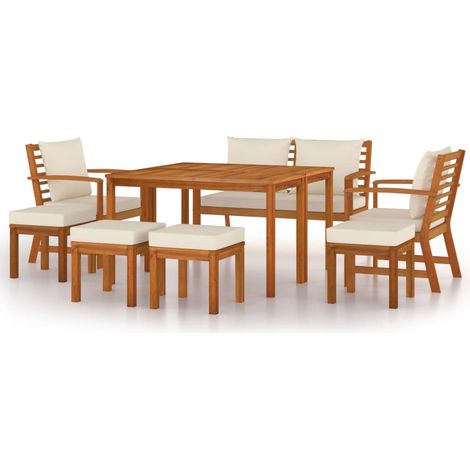 Maison Exclusive - Set da Pranzo da Giardino 9pz con Cuscini Legno Massello Acacia (1/5)
