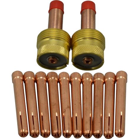 Corps de Collet pour Diffuseur de Gaz TIG Jumbo Grand Diamètre 45V64 10N24 2.4mm Kit d'assortiment pour QQ300 PTA DB SR WP 17 18 26 Torche de Soudage TIG 12pcs (1/5)