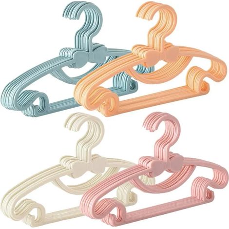 40 Stück Kinderkleiderbügel aus Kunststoff – rutschfest, mit Haken für Kinder- und Babykleidung – 29 cm Länge – 4 Farben (1/5)