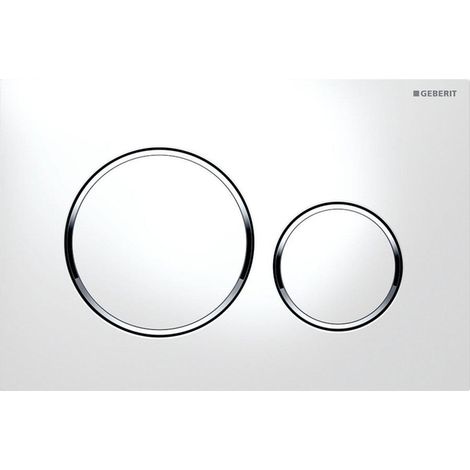 Geberit Sigma20 plaque de commande - chasse à 2 touches - commande frontale - 24.6x16.4cm - set de 2 - blanc (1/5)