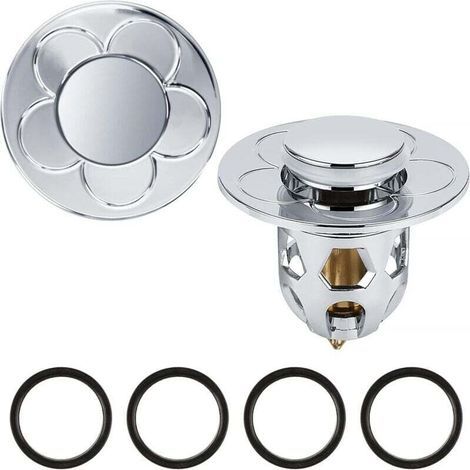 Bouchon de Lavabo Universel 2 Pièces,Bonde Lavabo Pop Up Flitre de Vidange Anti-Bloqué pour Bain Cuisine Lavabo Evier,Applicable au Diamètre 34-40 mm(Argenté) (1/4)