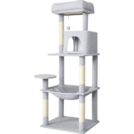Skylos 143cm Cat Tree Multilevel Scratching Post Climbing Tower Activity Centre