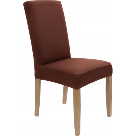 Housse de chaise élastique marron [21C] (1/5)