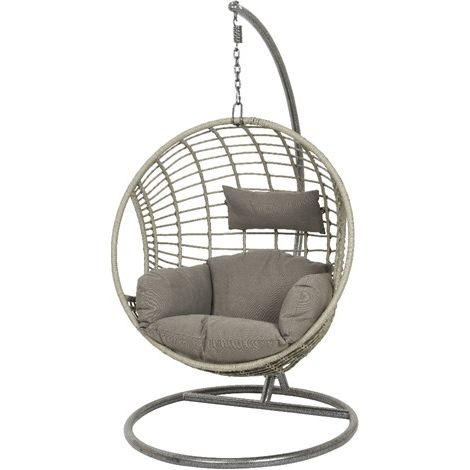 Poltrona Sospesa London Colore Grigio con Cuscini