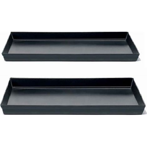 Set 2 Teglie rettangolari Professionale in Ferro Blu cm 50x20H2 Cottura Uniforme FORNO Croccante Senza Rivestimenti Chimici Spessore 0.8mm ristorante pizzeria panifici pasticcerie