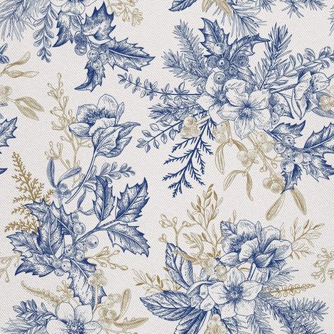 Telas decorativas para exteriores Oxford - Motivo floral para centro de mesa navideño I DX592 (1/5)