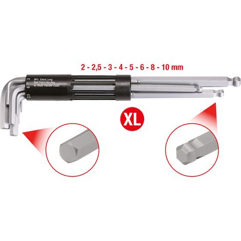 KS Tools 3 in 1 Innen6kant-Winkelstiftschlüssel-Satz,8-teilig XL, Kugelkopf