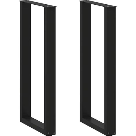 Bartischbeine U-Form 2 Stk. Schwarz 40x(100-101) cm Stahl