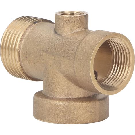 Raccord en Y en laiton G1 pour tuyau d'arrosage domestique, 4 voies, adaptateur pour pompe auto-amorçante (1/5)
