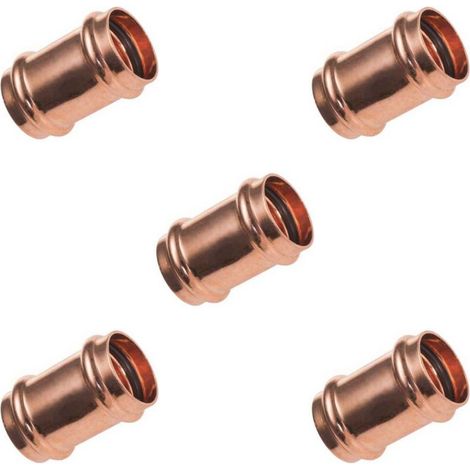 Lot de 5 raccords cuivre à sertir Manchons Femelle Ø16 (1/2)