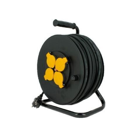 Dérouleur électrique - Pro - 50 m - 4 prises 16A - Câble élastomère - Étanche IP44