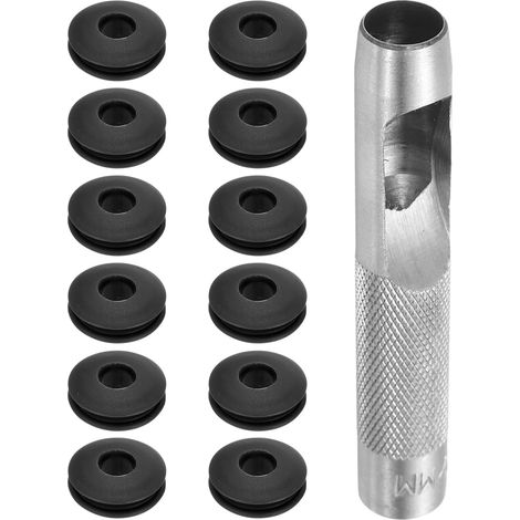 13 Pièces Kit d'Outils à Oeillets en Plastique, Jeu d'Oeillets, Pince à Oeillets 12 Mm Disques à Antirouille pour Bâche de Camion, Rideaux Textiles, Tentes, Auvent, Noir (1/5)