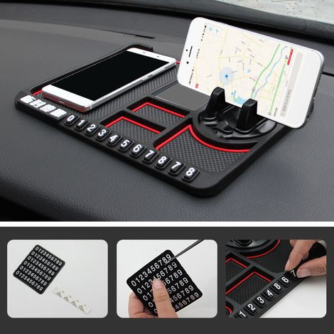 Tappetino per telefono da cruscotto auto, tappetino antiscivolo multifunzionale per auto con supporto per telefono (1/5)