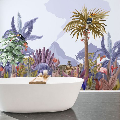 Papier peint panoramique - Animaux de la Jungle - 130 cm x 101 cm (1/4)