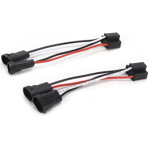 Double connecteur d'adaptation H4 (9003) vers H11 - Câble phare/anti-brouillard 12V-24V universel (1/5)