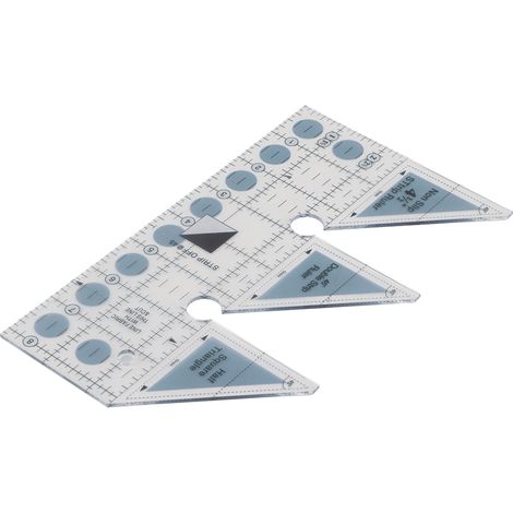 Règle quadrillée à 45/60/90 degrés, double bande, en acrylique transparent antidérapant, guide de coupe en quart de triangle pour la couture (1/5)