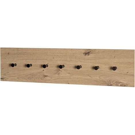 Patère Murale "Miranda" 80cm Chêne & Noir (1/5)