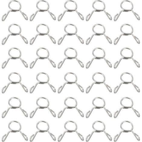 Colliers À Ressort En Fil, 32 Pcs Pour 5.8-6.2mm OD 0.2"(5mm) ID 304 Acier Inoxydable Clip À Ressort Pour Tuyau De Ligne, Argent (1/5)