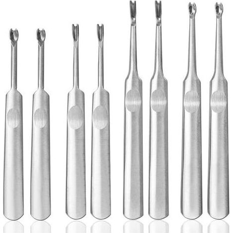 8pcs Kit Outils de Couture en Cuir DIY Cuir Kit Outils en Acier Inoxydable Outils Travail du Cuir pour DIY Artisanat Rainurer l'Artisanat en Cuir (95U / 95V / 115V / 115U)