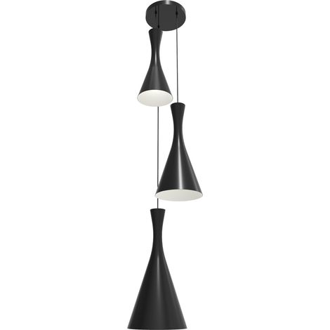 LUMICOM JAQUELINE COMPO Sospensione, 3x E27, max 42W, metallo, nero lucido/bianco, D.40cm
