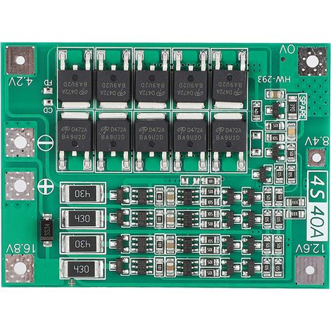 Carte de protection batterie Li-ion 40A avec équilibrage pour 4S 14.8V/16.8V 18650 (1/5)