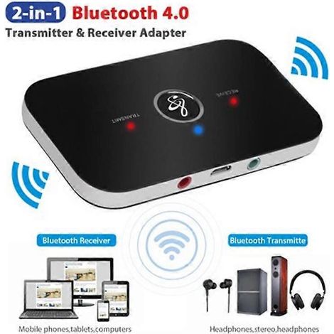 Émetteur et récepteur Bluetooth sans fil A2DP 2 en 1 - Adaptateur audio stéréo pour téléviseur domestique, compatible avec les téléviseurs, les casques, les haut-parleurs et les voitures. (1/5)